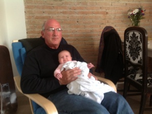 Adela hanging out with Grandpa